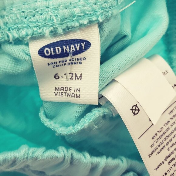 NEW Old Navy‎ Blue Aqua Pull On Shorts Infant Girl's Size 6-12 Months - Picture 4 of 7
